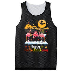 Halloween Thanksgiving Xmas Happy Hallo Thanksmas Flamingo Mesh Reversible Basketball Jersey Tank