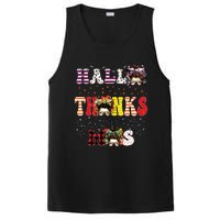 Halloween Thanksgiving Xmas Happy Hallothanksmas Messy Bun PosiCharge Competitor Tank