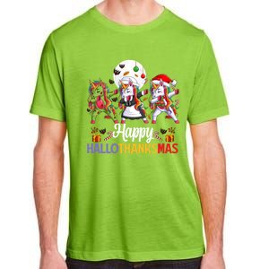 Halloween Thanksgiving Xmas Happy Hallothanksmas Unicorns Gift Adult ChromaSoft Performance T-Shirt