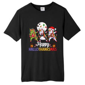 Halloween Thanksgiving Xmas Happy Hallothanksmas Unicorns Gift Tall Fusion ChromaSoft Performance T-Shirt