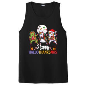 Halloween Thanksgiving Xmas Happy Hallothanksmas Unicorns Gift PosiCharge Competitor Tank