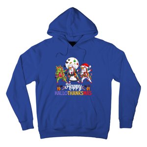 Halloween Thanksgiving Xmas Happy Hallothanksmas Unicorns Gift Hoodie