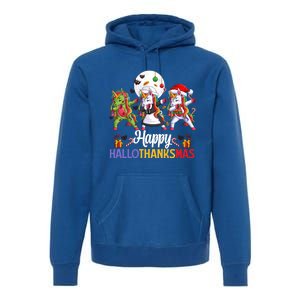 Halloween Thanksgiving Xmas Happy Hallothanksmas Unicorns Gift Premium Hoodie