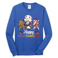 Halloween Thanksgiving Xmas Happy Hallothanksmas Unicorns Gift Tall Long Sleeve T-Shirt