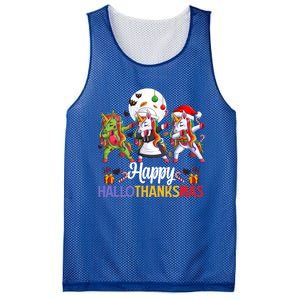 Halloween Thanksgiving Xmas Happy Hallothanksmas Unicorns Gift Mesh Reversible Basketball Jersey Tank