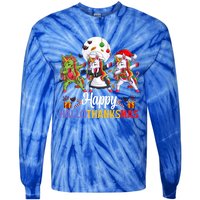 Halloween Thanksgiving Xmas Happy Hallothanksmas Unicorns Gift Tie-Dye Long Sleeve Shirt