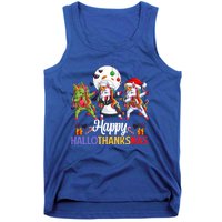 Halloween Thanksgiving Xmas Happy Hallothanksmas Unicorns Gift Tank Top