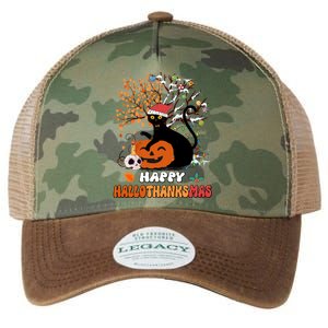 Halloween Thanksgiving Xmas Cat Hallothanksmas Gift Legacy Tie Dye Trucker Hat