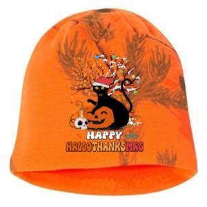 Halloween Thanksgiving Xmas Cat Hallothanksmas Gift Kati - Camo Knit Beanie