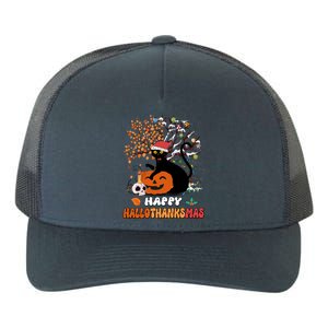 Halloween Thanksgiving Xmas Cat Hallothanksmas Gift Yupoong Adult 5-Panel Trucker Hat