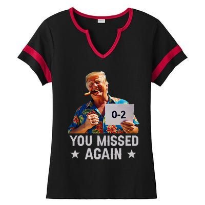 Hawaii Trump You Missed Again Ladies Halftime Notch Neck Tee