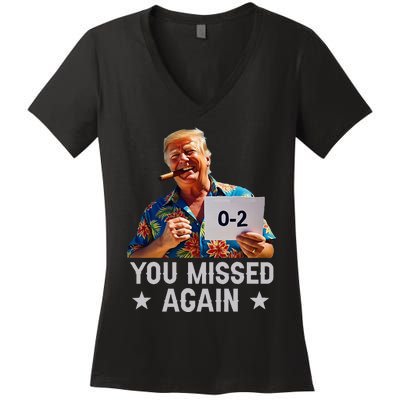 Hawaii Trump You Missed Again Women's V-Neck T-Shirt