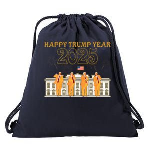 Happy Trump Year Party 2025 White House New President Drawstring Bag