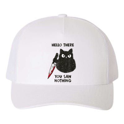 Hello There You Saw Nothing Funny Cat Gift Yupoong Adult 5-Panel Trucker Hat