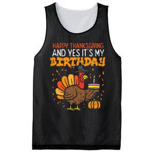 Happy Thanksgiving Yes Its My Birthday Turkey Mesh Reversible Basketball Jersey Tank