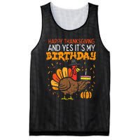 Happy Thanksgiving Yes Its My Birthday Turkey Mesh Reversible Basketball Jersey Tank