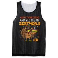 Happy Thanksgiving Yes Its My Birthday Turkey Mesh Reversible Basketball Jersey Tank