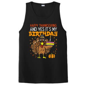 Happy Thanksgiving Yes Its My Birthday Turkey PosiCharge Competitor Tank