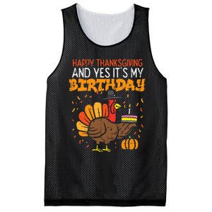 Happy Thanksgiving Yes Its My Birthday Turkey Women Mesh Reversible Basketball Jersey Tank