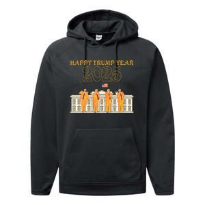 Happy Trump Year Party 2025 White House New President Performance Fleece Hoodie