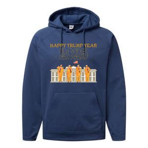 Happy Trump Year Party 2025 White House New President Performance Fleece Hoodie