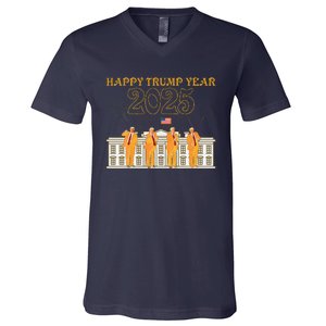 Happy Trump Year Party 2025 White House New President V-Neck T-Shirt