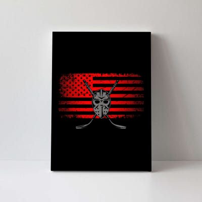 Hockey USA American Flag Patriotic Hockey Player Canvas