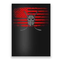 Hockey USA American Flag Patriotic Hockey Player Poster