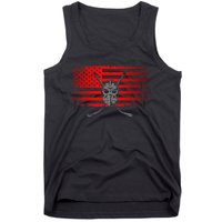 Hockey USA American Flag Patriotic Hockey Player Tank Top