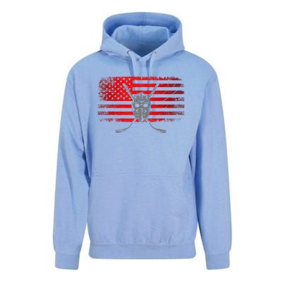 Hockey USA American Flag Patriotic Hockey Player Unisex Surf Hoodie