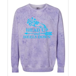 Head Up And Heels Down Horse Lover Horseback Gift Great Gift Colorblast Crewneck Sweatshirt