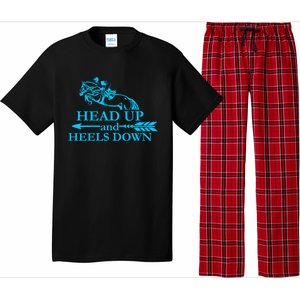 Head Up And Heels Down Horse Lover Horseback Gift Great Gift Pajama Set