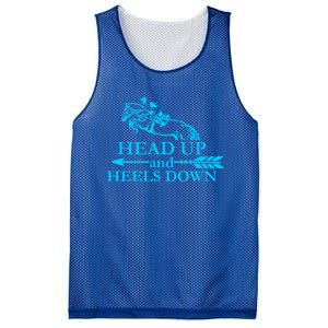 Head Up And Heels Down Horse Lover Horseback Gift Great Gift Mesh Reversible Basketball Jersey Tank