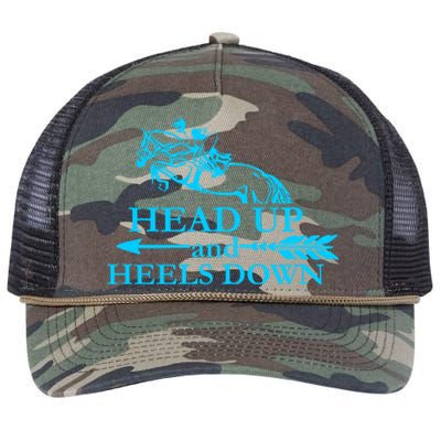 Head Up And Heels Down Horse Lover Horseback Gift Great Gift Retro Rope Trucker Hat Cap