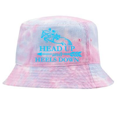 Head Up And Heels Down Horse Lover Horseback Gift Great Gift Tie-Dyed Bucket Hat