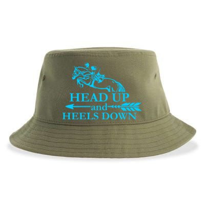 Head Up And Heels Down Horse Lover Horseback Gift Great Gift Sustainable Bucket Hat