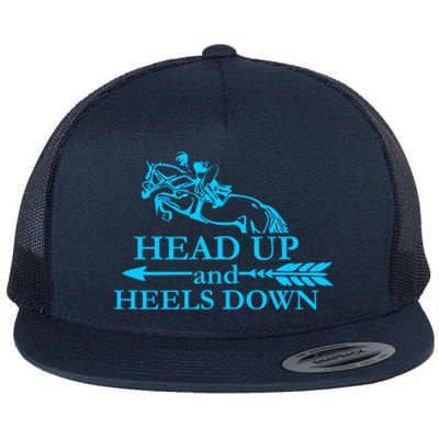 Head Up And Heels Down Horse Lover Horseback Gift Great Gift Flat Bill Trucker Hat