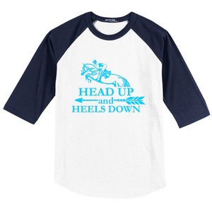 Head Up And Heels Down Horse Lover Horseback Gift Great Gift Baseball Sleeve Shirt