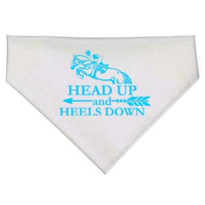 Head Up And Heels Down Horse Lover Horseback Gift Great Gift USA-Made Doggie Bandana