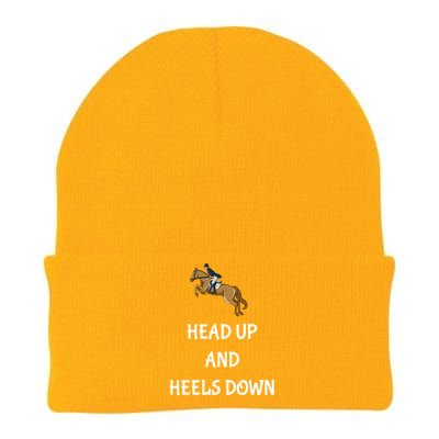 Head Up And Heels Down Horseback Riding Gift Knit Cap Winter Beanie