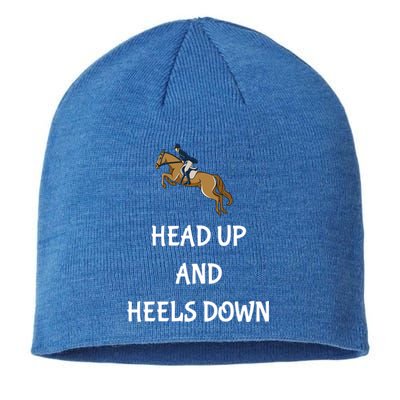 Head Up And Heels Down Horseback Riding Gift Sustainable Beanie