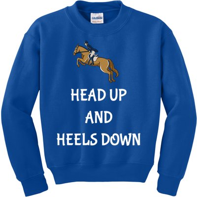 Head Up And Heels Down Horseback Riding Gift Kids Sweatshirt