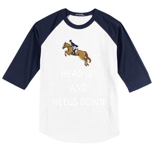 Head Up And Heels Down Horseback Riding Gift Baseball Sleeve Shirt