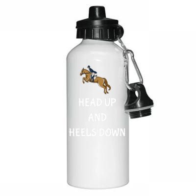 Head Up And Heels Down Horseback Riding Gift Aluminum Water Bottle