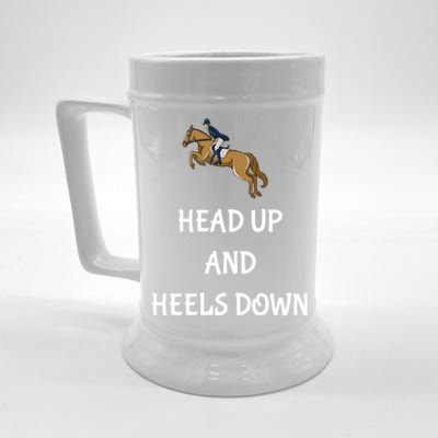 Head Up And Heels Down Horseback Riding Gift Beer Stein