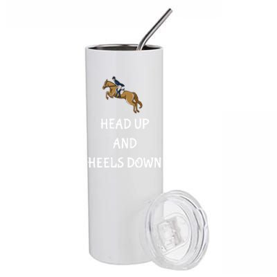 Head Up And Heels Down Horseback Riding Gift Stainless Steel Tumbler