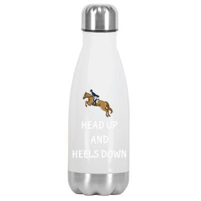 Head Up And Heels Down Horseback Riding Gift Stainless Steel Insulated Water Bottle