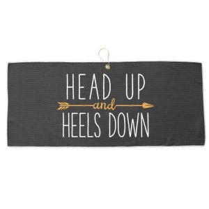 Head Up And Heels Down Funny Horse Horseback Riding Gift Large Microfiber Waffle Golf Towel