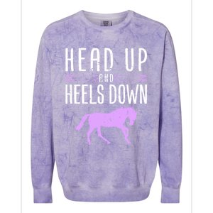 Head Up And Heels Down Horseback Riding Horse Lover Gift Colorblast Crewneck Sweatshirt