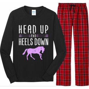 Head Up And Heels Down Horseback Riding Horse Lover Gift Long Sleeve Pajama Set